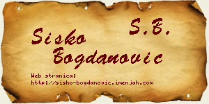 Sisko Bogdanović vizit kartica